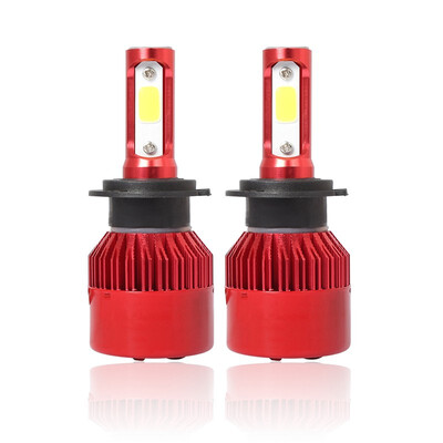 

H7 S2R 2PCS Led Cob LED Chip Car Headlamp 36W 6000k White Light 8000LM Car Bulb Fog Light Red