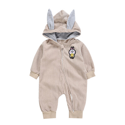 

Baby Boy Girl Winter Bodysuit Cute Cartoon Ear Hoodie Design Romper Bodysuit Casual Long Sleeve Outerwear