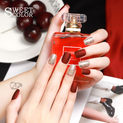 

SweetColor fashion nail patch set gold waltz 30 pieces to send jelly glue 48 pieces detachable wearable round head fake nails bride a net red with the same paragraph