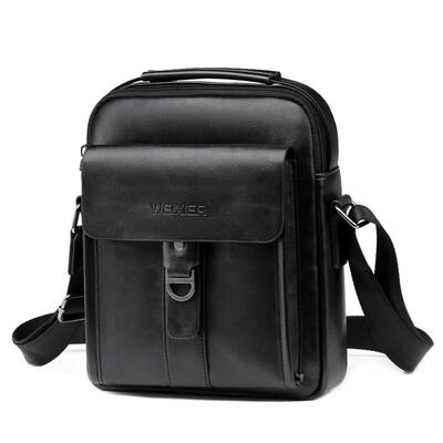 

Solid Color Sports Shoulder Messenger Packs Men PU Leather Crossbody Bags