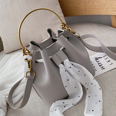 

Foreign women 2019 new Korean portable Joker shoulder bag summer fashion scarves slung bucket bag