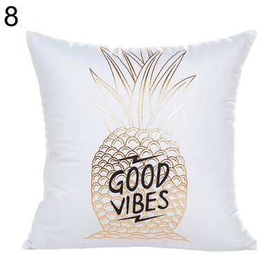 

Gilding Leaves Letter Pillow Protector Case Cushion Cover Sofa Bedding Articles