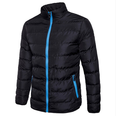 

Toponeto Mens Autumn Winter Padded Cotton Jacket Long Sleeve Standing-collar Coat