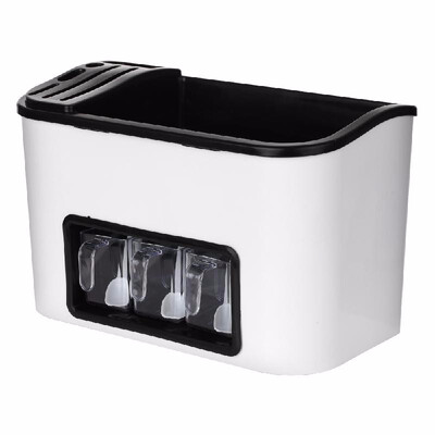 

Multi-functional Kitchen Spice Rack Cutlery Chopsticks Holder Knife Block Countertop Storage Organizer for Spices Sauces Bottles w