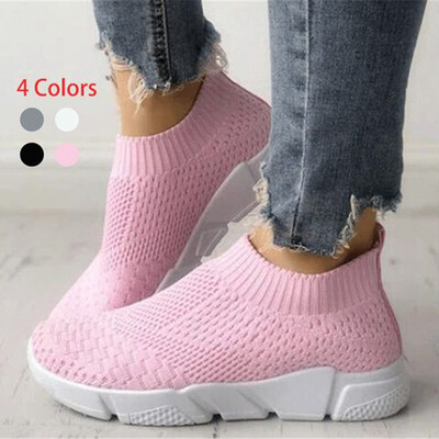 

Women Shoes Plus Size 40 Sneakers Women Summer Gym Shoes 2019 Breathable Flyknit White Sneakers Zapatillas Mujer Casual Krasovki