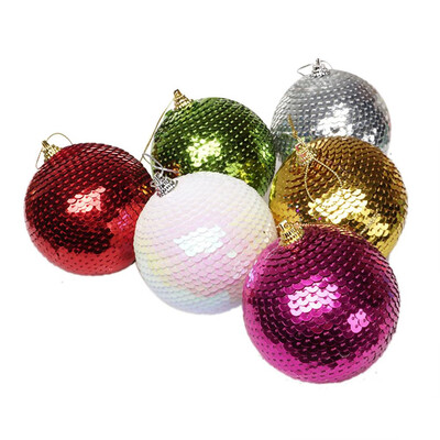 

Siaonvr Christmas Sequin Glitter Baubles Balls Xmas Tree Ornament Decoration 8CM