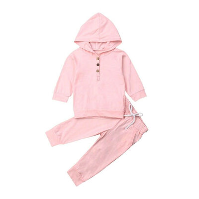 

Kids Toddler Baby Boys Girls Hooded Tops Coat Long Pants Outfits Clothes 0-2T