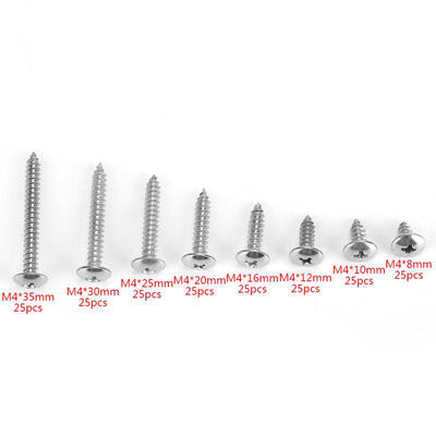

Greensen 200Pcs M4 Stainless Steel Cross Self Tapping Screws Combination Set Truss Head