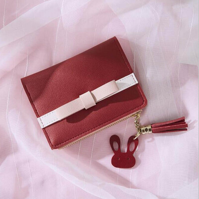 

Tailored Ladies Color Matching Candy Color Wallet Short Student Purse Zipper Card Package