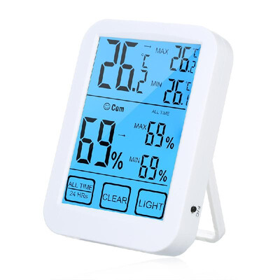 

Multifunctional Touch Screen Backlight Digital Indoor Thermometer Hygrometer °C°F Temperature Humidity Monitor Gauge Thermo-Hygro