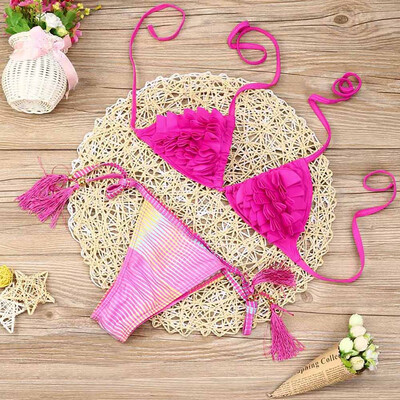 

Roseonmyhand Women Bikini Set Swimwear Push-Up Padded Print Bandage Bra Swimsuit Beachwear