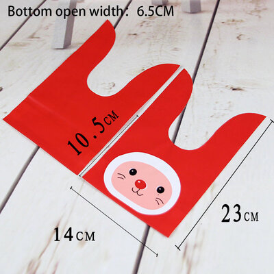 

50 Pieces Candy Bags Candy Bags Bunny Shape Treat Bags Rabbit Ear Plastic Biscuit Packaging Bag Cookie Bags