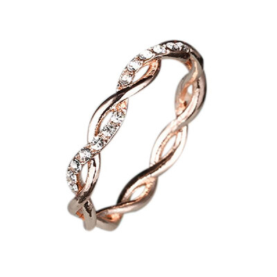 

Beautiful Twist Ring Exquisite Bands Delicate Wedding Engagement Finger Ring