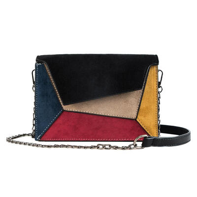 

Women Hit Color Shoulder Bags Velvet Leather Chain Crossbody Messenger Bag