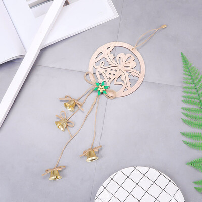 

Christmas Wooden Pendant With Bell Hanging Door Decorations Xmas Tree Home Party Ornaments