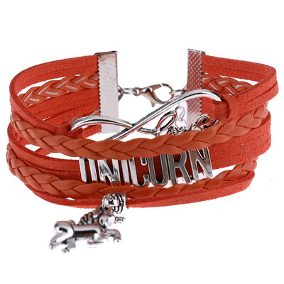 

Unicorn Pendant Weaving Multi-Layer Multicolour Bracelet Creative Alloy Bracelet