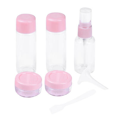 

7pcsset Organizer Travel Makeup Dispenser Spray Water Cream Bottle Pink