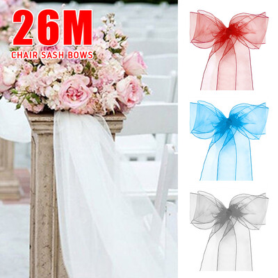 

1set Organza High Quality Chair Sashes Wedding Chair Knot Cover Decoration Chairs Bow band Belt Ties For Weddings Banquet