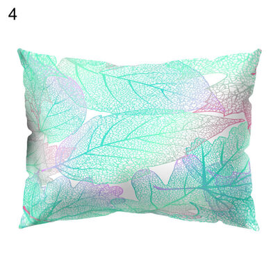 

Colorful Leaves Print Pillow Case Waist Throw Cushion Cover Bedroom Decoration