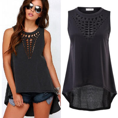 

Sexy Women Retro Hollow Tank Tops Vest Top Sleeveless Casual Loose Shirt Blouse