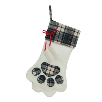 

Christmas Stocking Pawprint Xmas Tree Candy Gift Bag Party Hanging Ornament