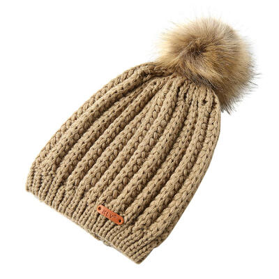 

Men Women Winter Outdoor Warm Cap Vertical Stripes Pompom Ball Knitted Hat