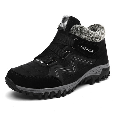

Mens Women Hiking Shoes Winter Warm Plus Velvet Sneakers 2018 New Hook&Loop Anti-slip Men And Women Cotton Shoes