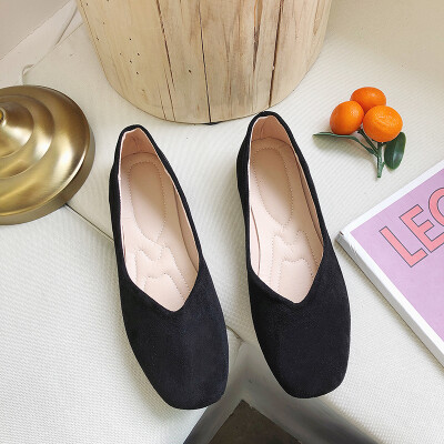 

Single-shoe womens autumn flat-bottomed Joker shallow Mary Jane retro grandma shoes a pedal shoes bean shoes women