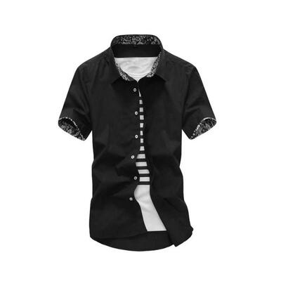 

Slim Fit Short Sleeve Shirts Floral Shirt Summer Casual Tops For Men