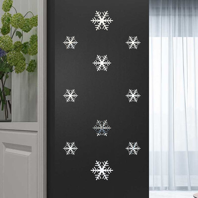 

Siaonvr Gold Silver Snowflake Christmas Wall Sticker Home Decoration Mirror Sticker