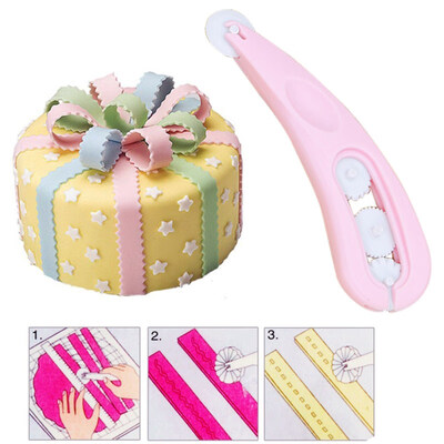 

Fondant Cake Sugar Craft Paste Embosser 4-Wheel Icing Stitching Cutter DIY Tool