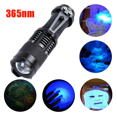 

Saidsome Zoomable Led UV Flashlight Torch Light 365nm Ultra Violet Blacklight AA Battery flashlight lamp