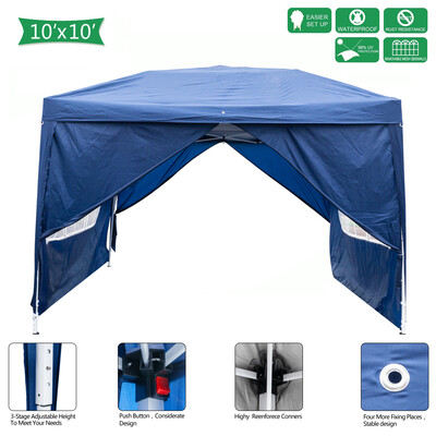 

10x10 Party Wedding Tent Outdoor Gazebo Heavy Duty Pavilion Event Blue