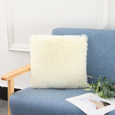 

Fluffy Plush Pillow Cover Square Decorative Throw Pillow Cover Soft Cushion Cover Pillowcases Without Core for Livingroom Couch So