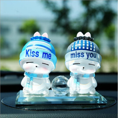 

Car perfume creative cartoon car with crystal perfume in the car jewelry doll decoration