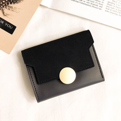 

Short frosted wallet female Korean ins personality folding wallet ladies coin purse simple wallet