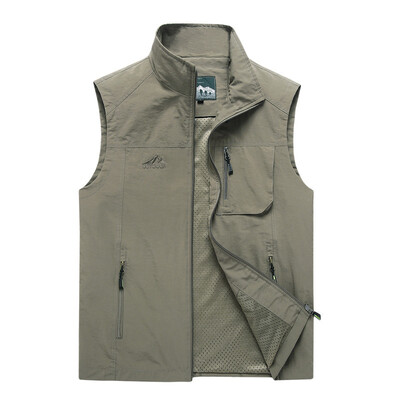 

Men Vest Jacket Outdoor Fishing Photography Solid Color Pocket Casual Waistcoat