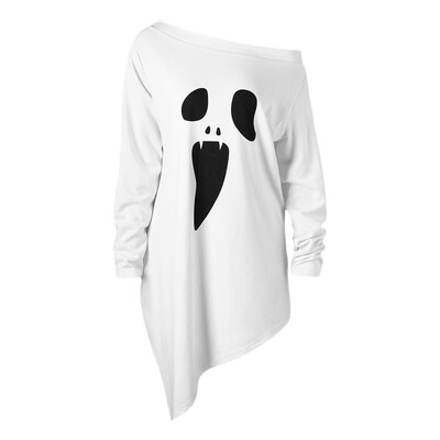 

Halloween Plus Size Skew Neck Graphic Asymmetric Sweatshirt