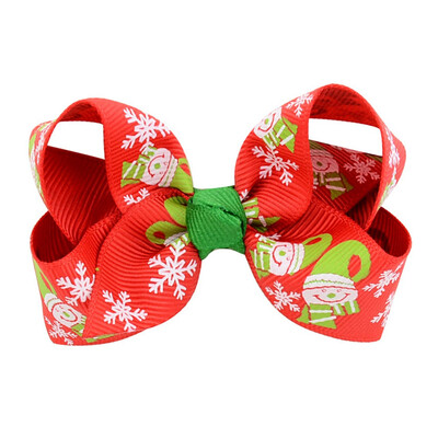 

1 pc 315 Inch Christmas Grosgrain Ribbon Bows Clip Snow Pinwheel Hair Clips Hair Pin Accessories