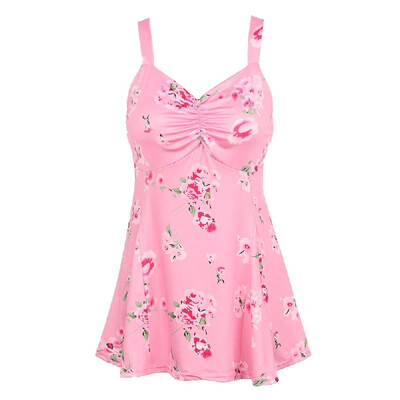 

Summer Women Tank Top Floral Print V Neck Casual Vest Sleeveless T-Shirt Shirts