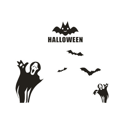 

〖Follure〗Happy Halloween Bats Wall Sticker Window Home Decoration Decal Decor