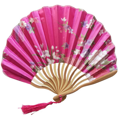 

Siaonvr Chinese Style Hand Held Fan Bamboo Paper Folding Fan Party Wedding Decor
