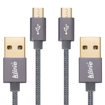 

Micro USB cable Kiirie Durable Charging Cables 2x33ft1M with Nylon Braided&6000 Bend Lifespan for AndroidSamsungWindo
