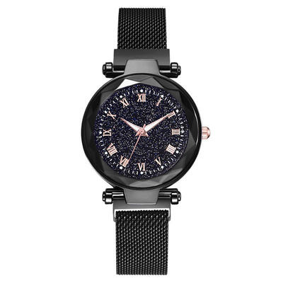 

Women Luxury Starry Sky Watch Mesh Band Stainless Steel Quartz Wristwatch Magnet Fashion Business Watches Ladies Drress Clock
