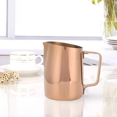 

Greensen 450 ml 304 Stainless Steel Bevel Spout Pull Flower Cylinder Coffee Milk Cup Coffee CupMilk Cup