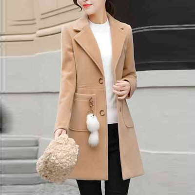 

Tailored Winter Fashion Slim Coat Women Long-sleeved Casual Medium Long Slim Coat
