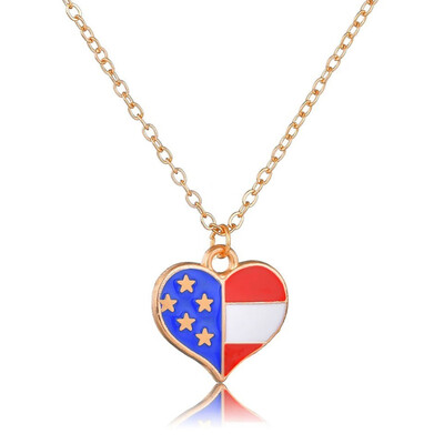 

Women Fashion USA Flag Star Shape Trendy Pendant Necklace Design Female Fashion Jewelry For Women Drop Necklace Wedding Jewelry