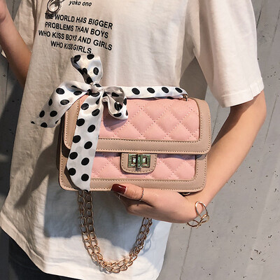 

Advanced sense bag foreign small fragrance rhombic chain bag texture Messenger bag female bag new 2019 scarf bag