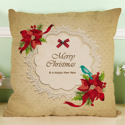 

Tailored New Christmas Cotton Linen Pillow Case Sofa Cushion Cover Home Decor A