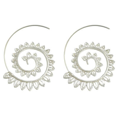 

EK794 Bohemian Round Spiral Drop Earrings Big Ethnic Gold Silver Color Punk Whirlpool Gear Earrings for Women Fashion Jewelry